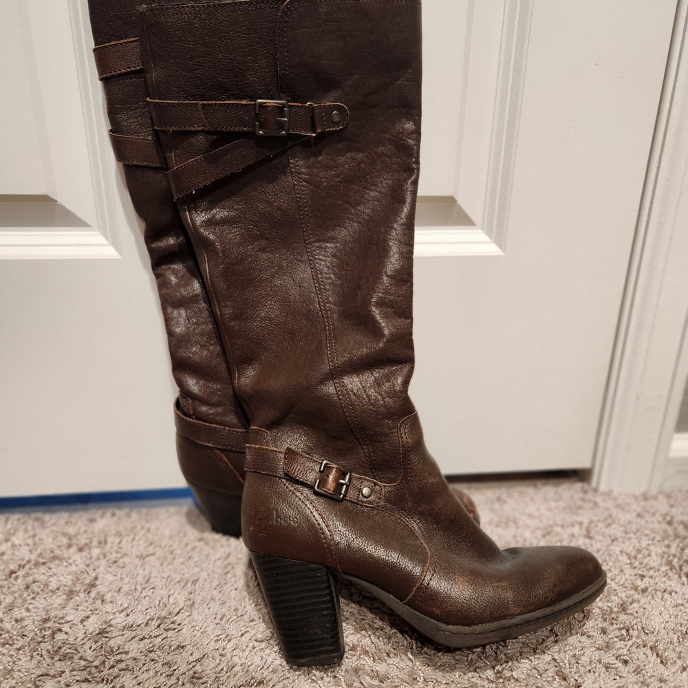 Born Dark Brown Heeled Boots